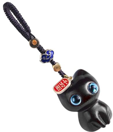 TPZORJX 1 pcs Katze Schlüsselanhänger, Kawaii Holz Anhänger Cartoon Cat Keychain Schmuck für Schlüssel, Rucksäcke, Handtaschen, als Geschenk für Mädchen Frauen