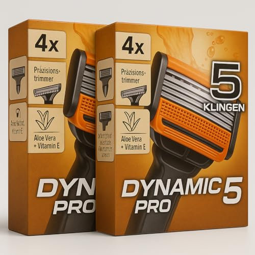 Cien Men Dynamic 5 Pro Ersatzklingen (2 x 4 Stück) Doppelpack + PurLife Sticker