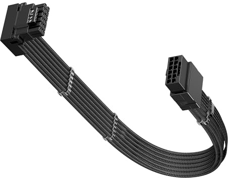 Fasgear 90 Grad 12VHPWR(12V-2x6) GPU Verlängerungskabel 30cm,PCIe 5.0/5.1 16Pin(12+4) Stecker auf Buchse,600W ATX 3.1/3.0 Winkel Adapter Kabel für RTX 3090Ti/4070Ti/4080/4090/5070Ti/5080/5090(Type A)