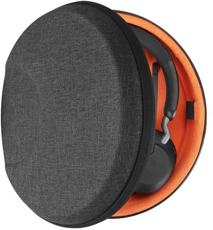 Geekria Shield Headphones Case Compatible with Bose QC35, 700, Jabra Evolve 65, Sennheiser PC 8, PC 7, Replacement Hard Shell Travel Carrying Bag (Dark Grey)