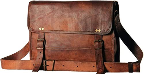 ALASKA EXPORTS Honey Leather EXOPRTERS Herren Echt Leder Messenger Bag Laptop Aktentasche Satchel Herrentasche, braun, 11X15