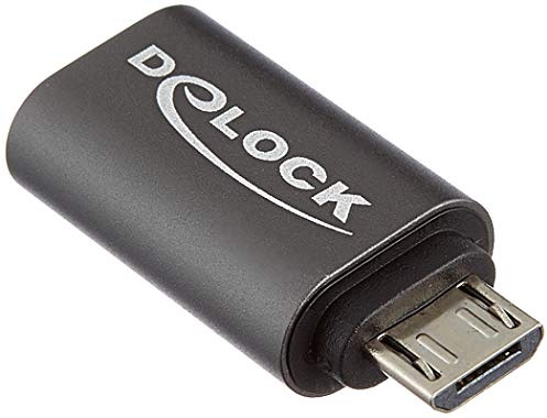 Delock 65927 USB 2.0 Micro-B USB Typ-C Anthrazit Kabelschnittstellen-/Adapter, 65927