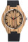 Unendlich U Herren Damen Unisex Einfach Bambus Holzuhr Analog Quarzwerk Armbanduhr Schwarz Lederband Für Frauen Männer Ehemann Geschenke