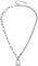 FOCALOOK Damen Collier Edelstahl Vorhängeschloss Anhänger Halskette Asymmetrische Panzerkette & Ankerkette trendige Modeschmuck Accessoire für Mädchen Geburtstag Valentinstag