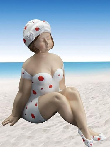 Pommerntraum ® | Dekorationsfigur Sammlerfigur Maritime Badenixe mollige Badelady üppige Nana Rubensfigur Rubenslady Badefigur Cindy