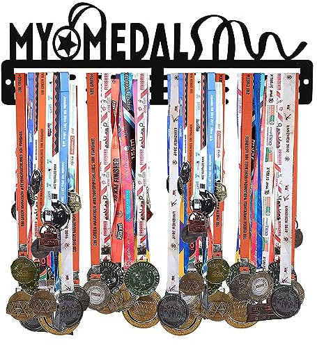 Sehaz Artworks Medaillenhalter | Medaillen Aufbewahrung | Fussball | Schwimmen | Medaillen Aufhänger (zu 24–30 Medaillen)