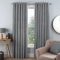 Sleepdown Luxury Chenille Eyelet Lined Curtains for Bedroom and Living Room 66 x 72 Inch Silver 2 Panels, 5056242840176