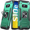 DASFOND Armor Hülle für Samsung Galaxy S10e Case Militär Stoßfest Handyhülle [Upgrade 2.0] 360 Grad Metal Ring Halter Ständer Schutzhülle [für Handyhalterung Auto Magnet], Dunkelgrün