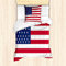 ABAKUHAUS 4. Juli Bettbezug Set für Einzelbetten, USA Flag Illustration, Milbensicher Allergiker geeignet mit Kissenbezug, Dunkelrosa Lavendelblau