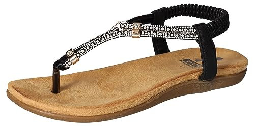 2Go Fashion Damen 8018-811 Flache Sandale, Schwarz, 40 EU