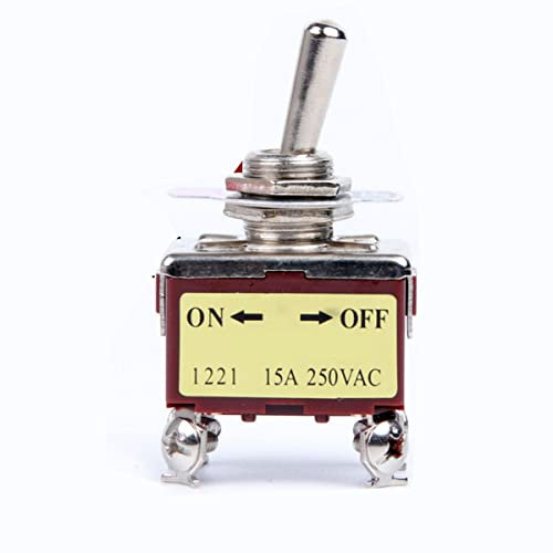 Interrupteur à bascule 250 V 15 A ON/OFF 4 broches en fer 2 positions en métal pour bateau et camion