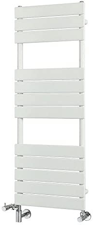 Milano Lustro White Dual Fuel Flat Panel Heated Towel Rail - 1200mm x 450mm