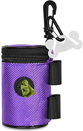 Spender für Hundekotbeutel Dispenser, Dog Poop Bag Dispenser Holder, Hundekotbeutelhalter, Kotbeutelspender, Leinenspender für Hundekotbeutel, Haustierhundekotbeutelspender, Runde, Violett