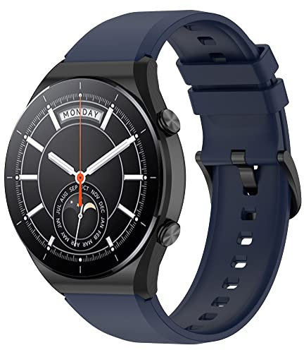 Hiseus Armband Kompatibel mit Xiaomi Watch S1, Verstellbares Unisex Ersatzarmband aus Weichem Silikon Kompatibel mit Xiaomi Watch S1 / S1 Active/Mi Watch (blau)