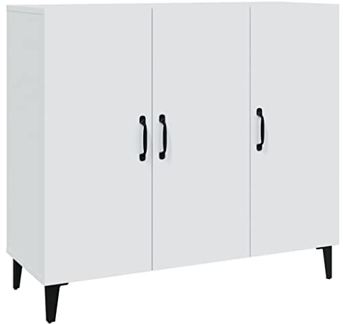 vidaXL Sideboard Kommode Anrichte Schrank Beistellschrank Mehrzweckschrank Standschrank Wohnzimmer Flur Weiß 90x34x80cm Holzwerkstoff