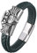 Armkette Herren Leder, Herren-Armband Silber Männer Surfer Armband Eule Magnetische Schnalle Lederarmband Herren Schmuck Geschenke für Männer