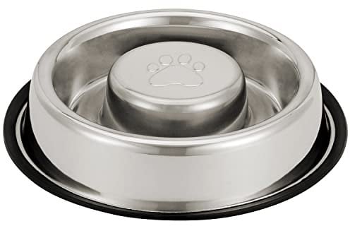 Neater Pet Brands Bol à Alimentation Lente en Acier Inoxydable – Anti-Bascule et antidérapant – Empêche Les Aliments pour Chien de Manger Rapidement, ballonnement, Indigestion et Alimentation Rapide