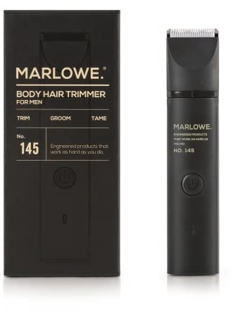 Marlowe. No. 145 Body Hair Trimmer for Men, Forest Black, Lightweight Waterproof Personal Groomer, Ceramic Blades, Adjustable Comb Lengths & Rechargeable Battery for Head to Toe Male Grooming