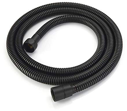 BATLAM Duschschläuche aus 304 Edelstahl, 0,5 m/1 m/1,5 m, Sanitärschläuche, Chrom, G1/2 Zoll, Badezimmer-Duschkopf, Rohr, Schwarz/Gold, 50 cm, Chrom, Schwarz, 1,5 m