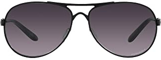 Oakley Damen Oo4079 Feedback Aviator Sonnenbrille, Satin Black/Prizm Grey Gradient