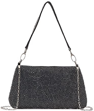 EVEOUT Elegante Carteras de Mano y Clutches con Cristales para Mujer Bolsos Bandolera de Noche para Banquete Fiesta de Bodas