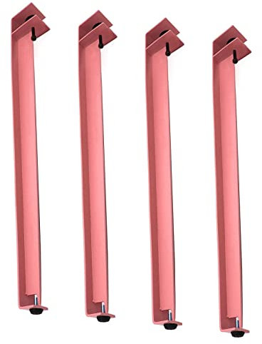 4PCS Tischbeine - Tischbein Metall, Tischbeine Aus Metall, 71,1 Cm F-Form, Eisen-Tischbeine, Schwere Möbel-Schreibtischbeine, Für DIY-Couchtischmöbel, Schreibtischbeine, Mit Bodenschutz ( Color : Pink