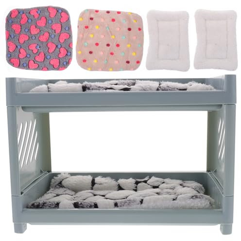 iplusmile Multifunktionales Hamsterbett Mit Abnehmbarer Konstruktion - 2 Etagen Inklusive 2 Kissen Und 2 Decken Ideal Für Meerschweinchen Igel Und Kaninchen - Farben Zufällig