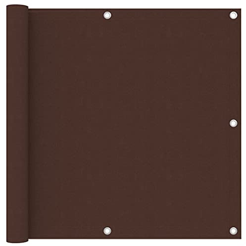 KTHLBRH Brise-vue pour balcon, marron, 90 x 500 cm, en tissu Oxford, brise-vue pour balcon, intimité et décoration élégante pour votre balcon