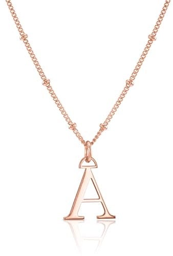 Personalised Initial Necklace Letter Pendant | Available in Silver, Gold or Rose Gold | The Perfect Handmade Gift (18K Rose Gold) (18K Rose Gold)