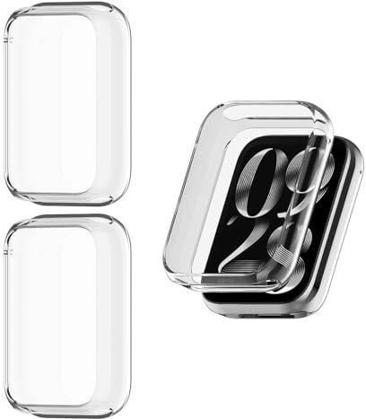 HOMTERN [Paquete de 3] Compatible con Xiaomi Mi Band 8 Pro, carcasa ligera de TPU suave, a prueba de caídas, a prueba de arañazos, pantalla flexible, cubierta completa, paquete de 3, transparente