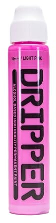 Liquid Paint Dope Dripper Multi Colour & Multi Size Mop Marker Graffiti Art Taggers, Permanent Alcohol Based Paint Refill (Light Pink, 10mm Mop Marker)