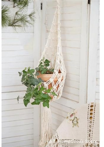 Wall Hanging Large Plant Hanger Long Spiral Pot Holder Suspended Wall Planter Basket Decorative Crochet Ceiling Hanging Macrame Wall Hanging (Color : C 85cm, Size : 75-110-85cm)