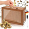 Swetfela Spardose 5000 Euro, Spardose Holz, Spardose mit Zähler, Wiederverwendbare Spardose, Sparbox fur Erwachsene und Kinder