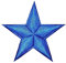 Ranger Return Aufnäher, Sternform, Symbol, Logo, zum Aufnähen oder Aufbügeln, bestickt, Blau (Eisen-Stern-Blau)
