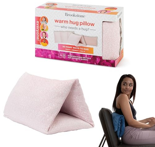 Brookstone HUG'ZZZ Soft Pillow | Microwaveable Gel Pack for Warming Sensation, Comfort & Support | Flexible Fold, Roll, or Wedge Pillow for Cozy Support | Perfect Sitting, Napping, or Hugging Pillow