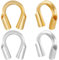 Beebeecraft 1 Box 100Pcs 2 Colors Jewellery Wire Guardians 18K Gold Plated & Platinum Plated U Shape Wire Guard Loops Thread Protector for Jewelry Making Bracelet Necklaces(Hole: 0.5~0.6mm)