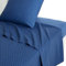 Drap Plat imprimé en Bambou, Camille, 240 x 300 cm, Origin, Bleu Marine