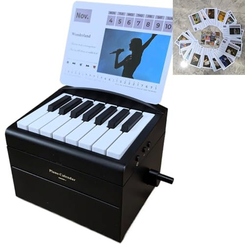 Sänger Taylor Piano Calendar 2025 Playable Piano Desk Calendar with 27 Music Calendar Cards 52 Songs 3D Memo Pad Creative Timepiece Calendar Christmas Birthday Gift for Swift Fans and (Black)
