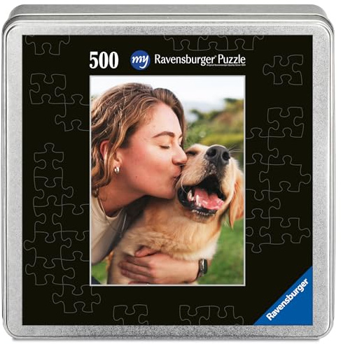 Ravensburger Fotopuzzle 500 Teile mit eigenem Bild Metallbox Hochformat S | 500 Teile, Zum Selbstgestalten, Personalisierte Fotogeschenke, Für Kinder und Erwachsene