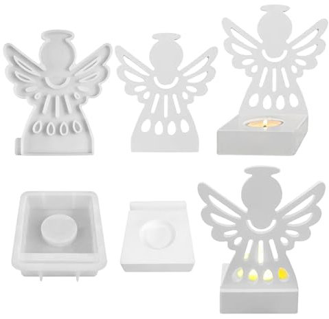 Silikonformen Gießformen, Silikonform Engel mit Sockel Silikonform Kerzenhalter Silikonform Weihnachten Gießformen Silikon Gießform Engel Gips Zum Gießen Giessformen Silikon Gießform Kerzenhalter