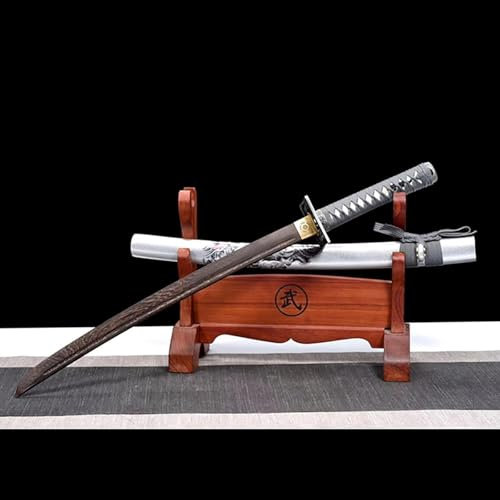 Katana japonais Wakizashi,lame en acajou,épée de samouraï courte,processus de fabrication traditionnel,fourreau de peinture aérosol en bois massif,épée en bois pour cosplay,kendo,décoration,Iaido-78CM