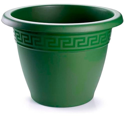 Acan Tradineur - Maceta Redonda Terracota - Fabricado en Plástico - Macetero Apto para Exterior e Interior del hogar - Ø 40 cm - Color Verde