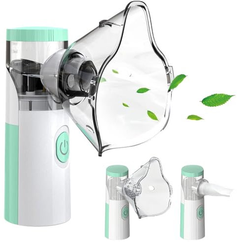 Nebulisateur Inhalateur pour Adultes et Enfants, Nébuliseur Portable Rechargeable avec 2 Masques et Embout Buccal, Vitesse d’Atomisation Réglable, pour Usage Domestique
