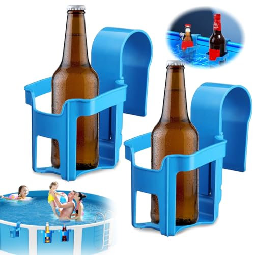 2 Piezas Portavasos de Piscina, Portavasos Colgantes para Piscina, Soporte para Bebidas Piscina, Portavasos Junto a la Piscina Desmontable, Accesorios Piscina Portavasos Colgante para Verano