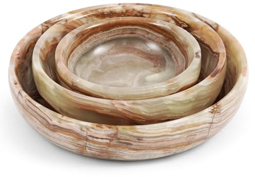 SPESHSTONES Juego de 3 cuencos de mármol hechos a mano para salsa de soja, condimentos y pizca de servir, pequeños platos de piedra para preparación y entretenimiento