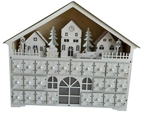 Gcljlmy Weihnachten Advent Kalender 2024 Kalender Handwerk DIY Ornament Beleuchtete Advent Kalender für Party Favors Wohnzimmer Desktop