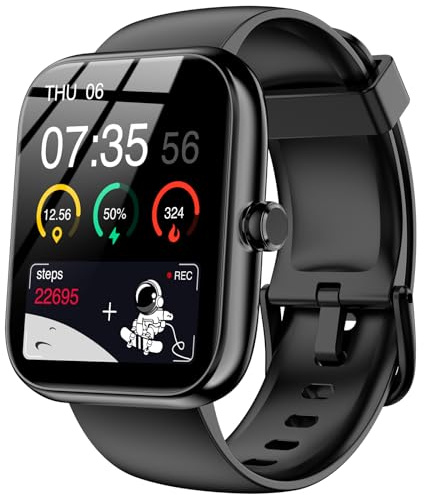 Smartwatch mit Alexa Integriert, Bluetooth Anrufe/Benachrichtigungen, 4.65 cm HD Health Fitness Tracker, 24/7 Herzfrequenz und Schlaf-Tracking, 120+ Sportmodi, IP68 Wasserdicht für iPhone und Android
