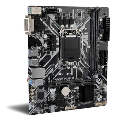 ASHATA Placa Base para Juegos B365M D2VX SI, Placa Base LGA 1151, Placa Base para Computadora de Escritorio, Ranura PCIE DDR4 de Doble Canal, Compatible con 9.a y 8.a Generación para