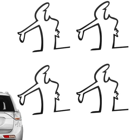 4 Stücke Lustige Autoaufkleber,Autolack-Kratzer-Erinnerungsaufkleber,eflektierende Aufkleber für Autos,Wütender Mann Kratzer Erinnerung Autoaufkleber,Auto Aufkleber Groß Zum Aufkleben Neben Einem