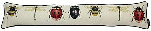 McAlister Textiles Bugs Life | Zugluftstopper inkl. Füllung mit Insektenmotiven 18cm x 90cm| Windstopper für Fenster, Türen Biene Libelle Marienkäfer